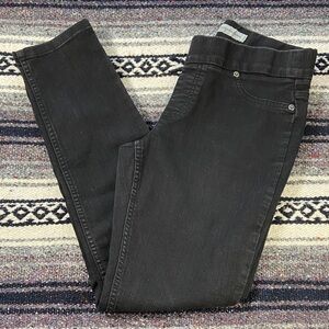 Chico's Sz 0 Platinum Denim Black Skinny Jegging Stretch Jeans Sz 4 Regular Rise